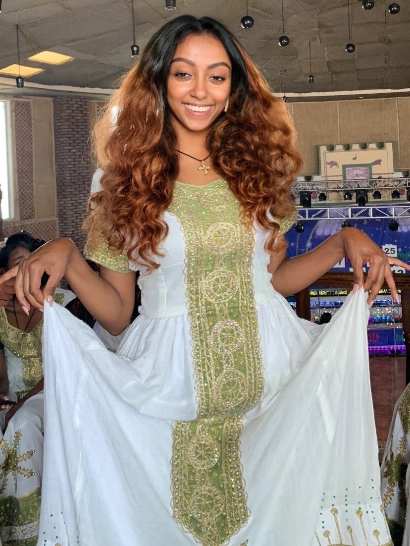 Short Sleeve Habesha Kemis Green Embroidery Habesha Dress Ethiopian Dress 682