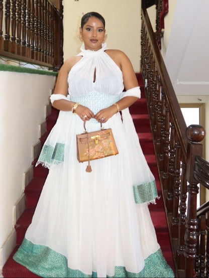 Sleeveless Ethiopian Clothing Timeless Habesha Dress Charming Habesha Kemis For Event 718