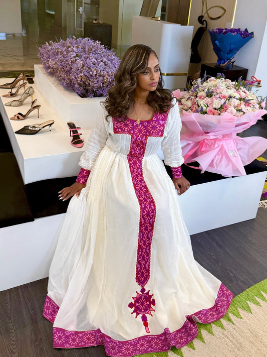 Traditional Ethiopian Clothing  Elegant Habesha Kemis with Embroidery