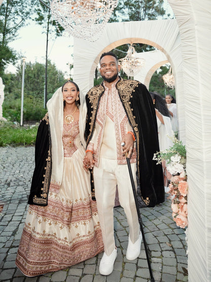 Couple Ethiopian Clothing Matching Habesha Kemis & Men's Set Traditional Ethiopian Clothing 753