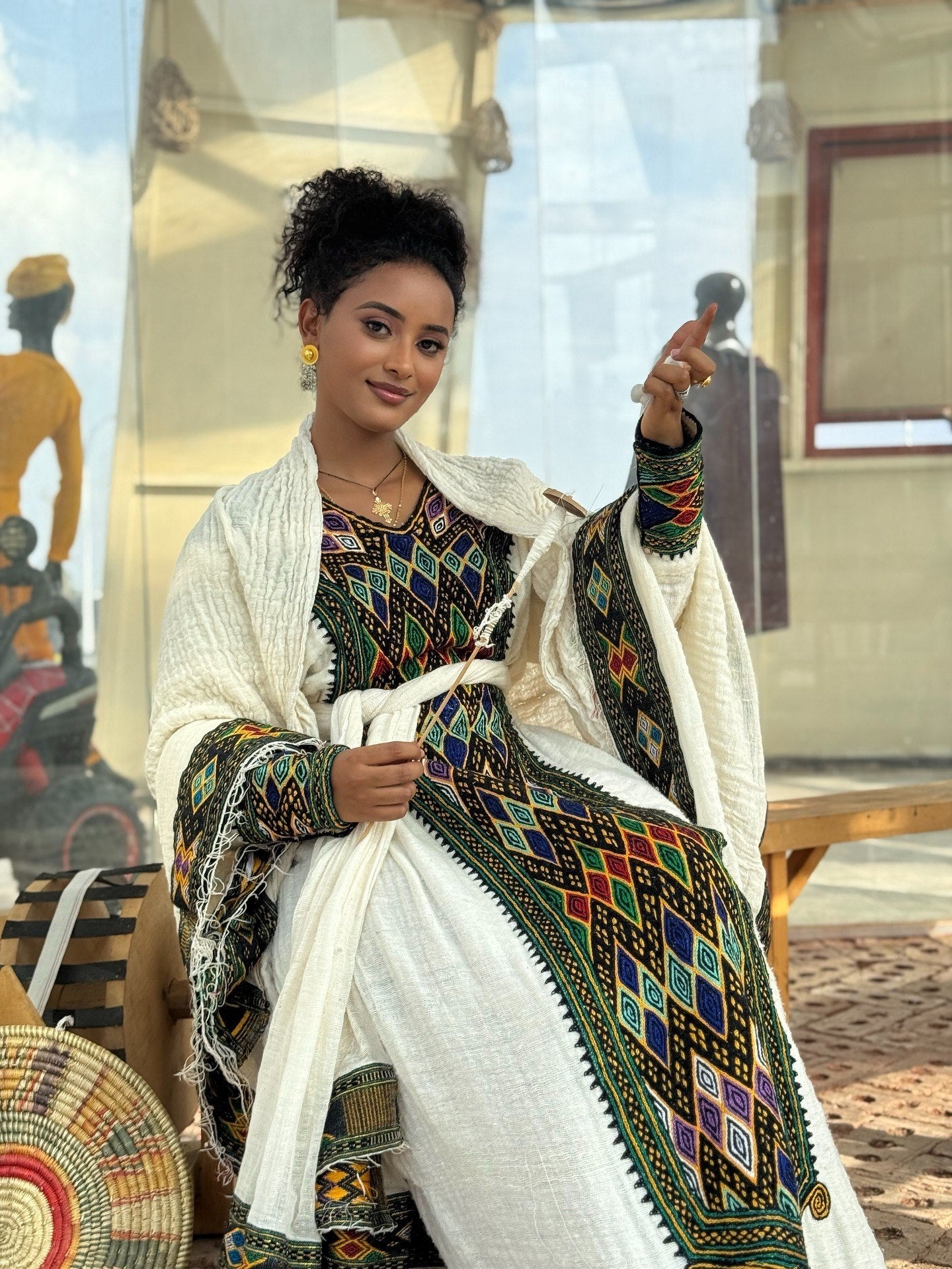 Long Sleeve Habesha Dress Multicolor Ethiopian Kemis Timeless Traditional Wear