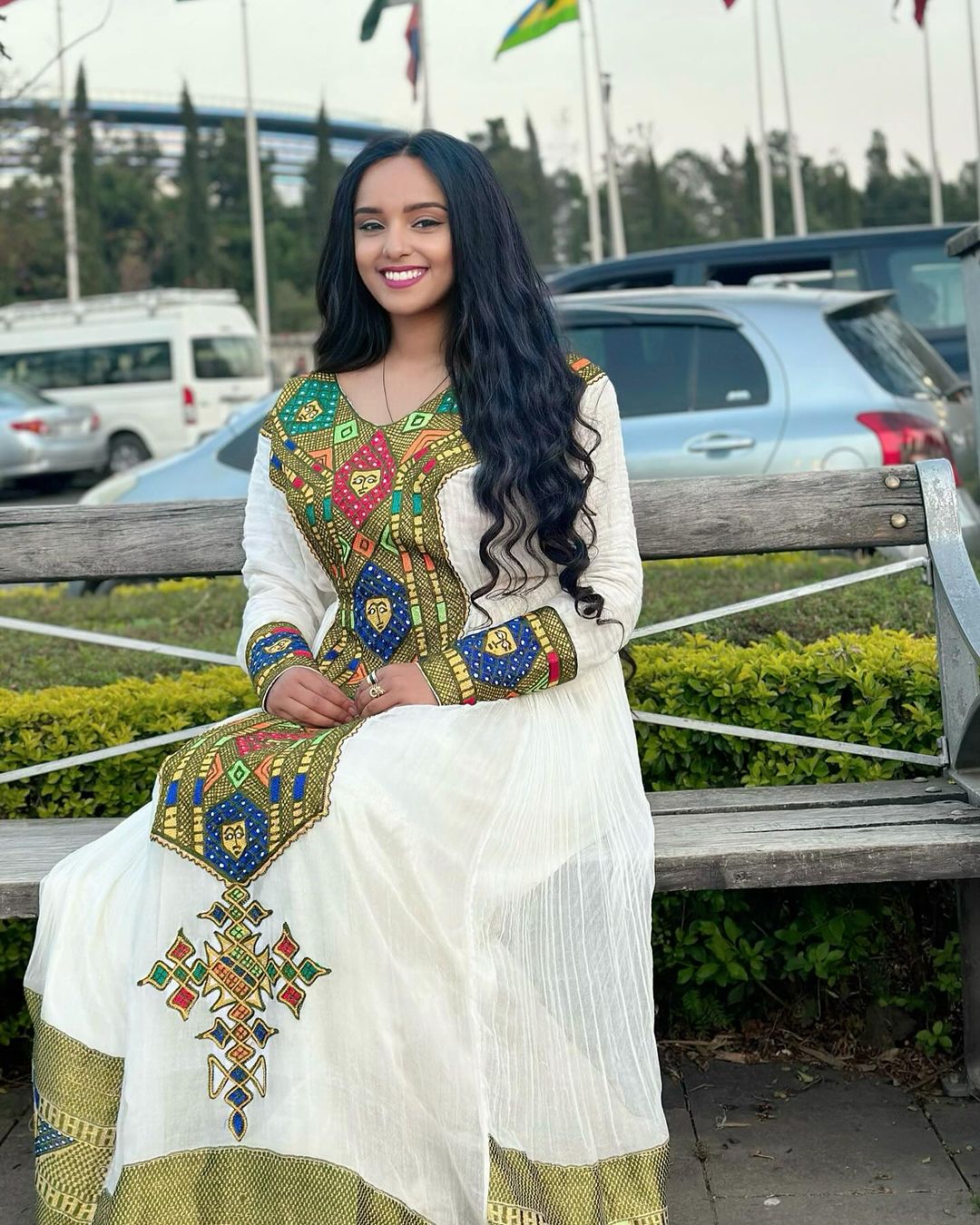 Verdant elegance habesha dress in menen fabric detailed pattern habesha dress