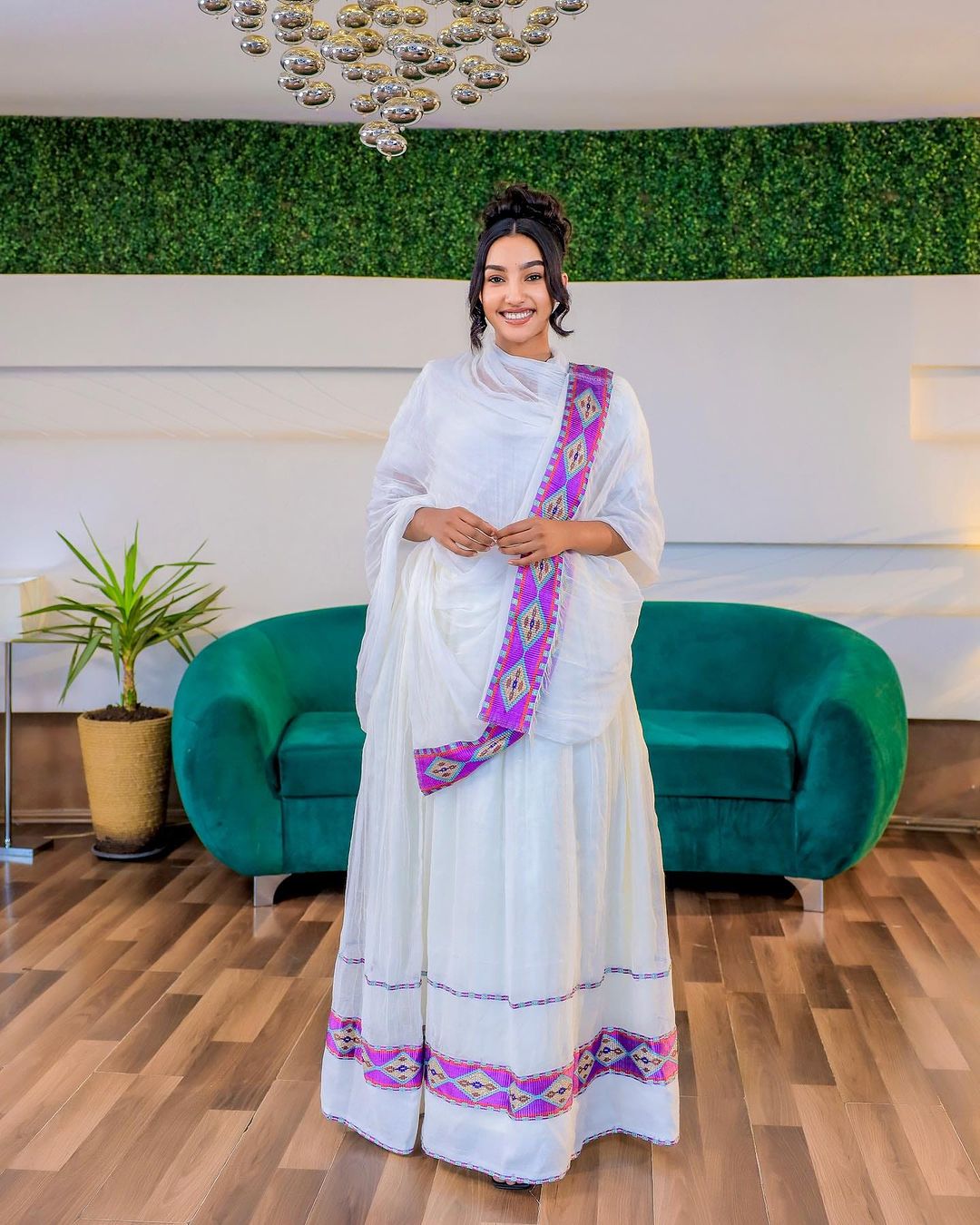 Light Purple Design Habesha Dress Modern Habesha Kemis Ethiopian Dress Style Traditional Habesha Libs
