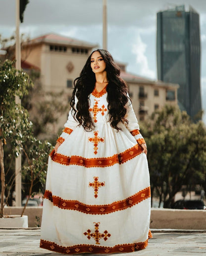 Gorgeous Red Design Fetil Habesha Dress Habesha Kemis Ethiopian Dress Style Traditional Habesha Libs