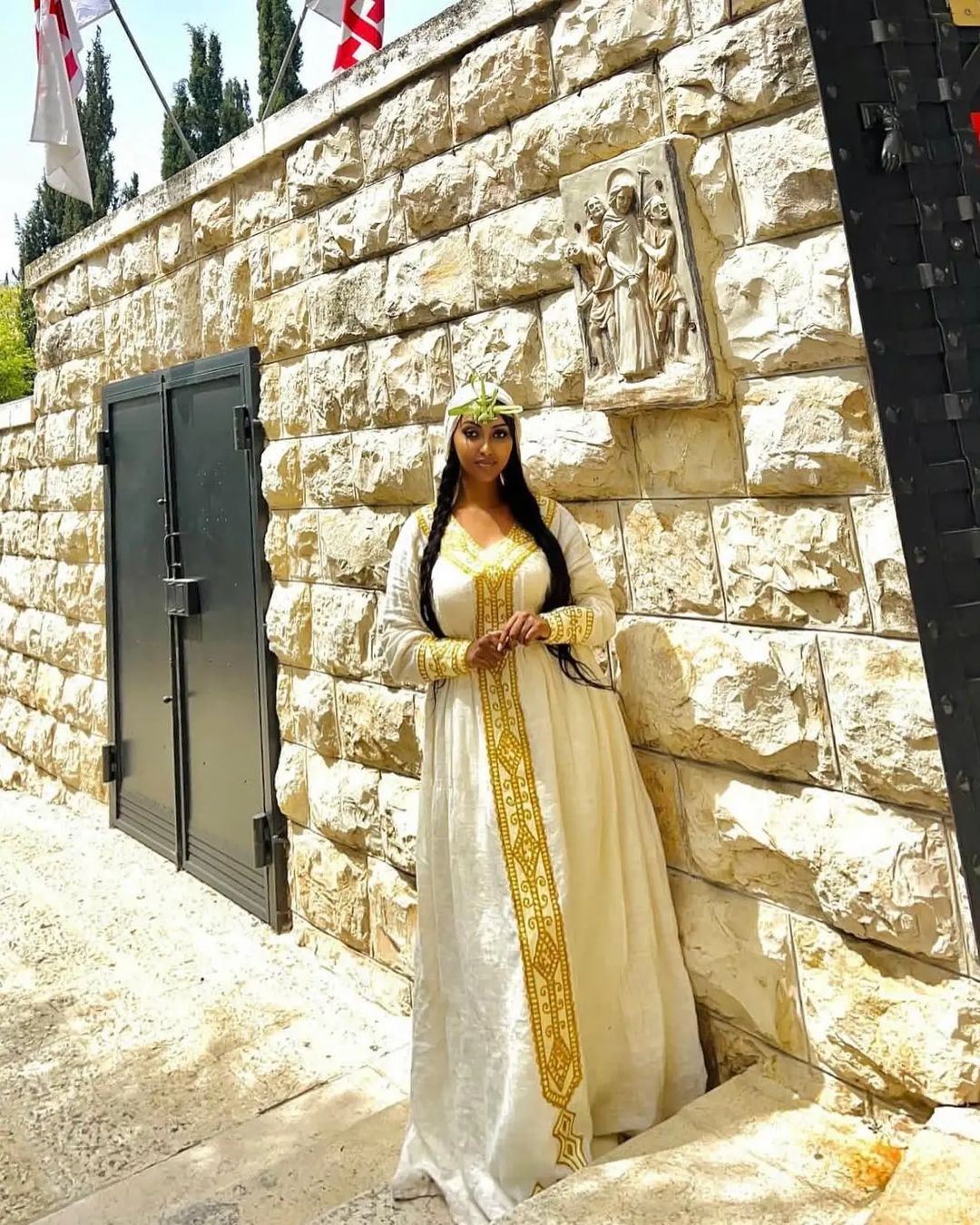 Modern Golden Yellow Habesha Dress Cultural Habesha Kemis Traditional Ethiopian dress Style