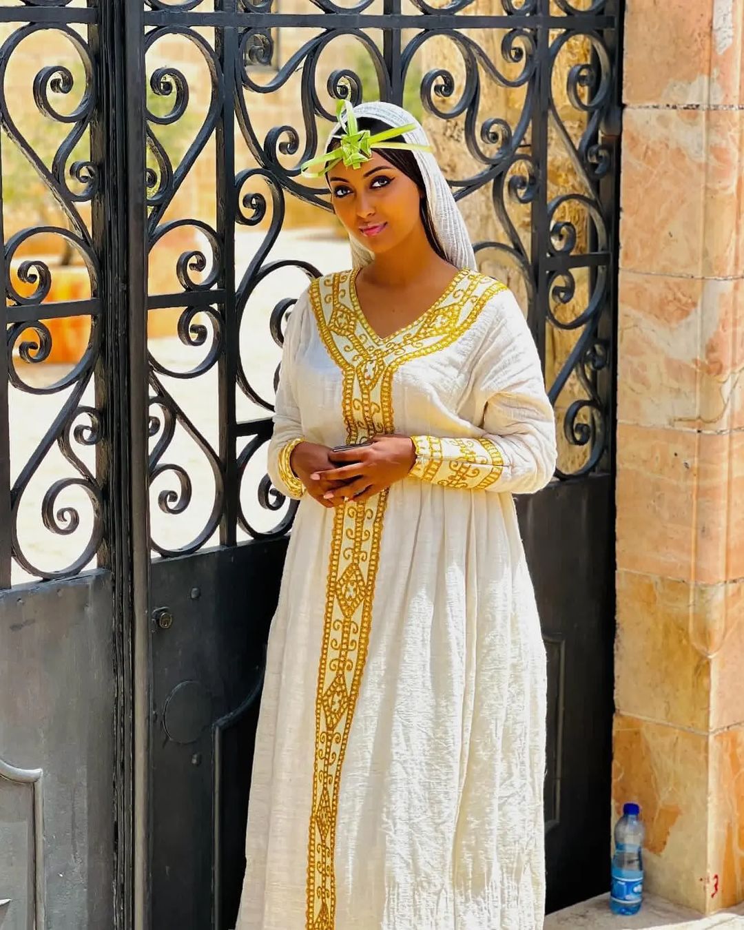 Modern Golden Yellow Habesha Dress Cultural Habesha Kemis Traditional Ethiopian dress Style
