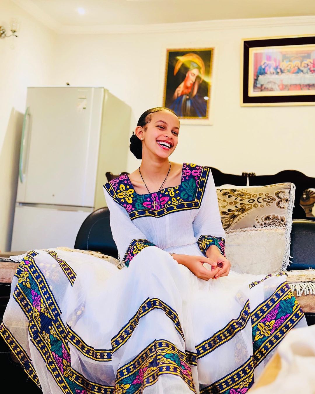 Vibrant Colors Traditional Ethiopian Dress with Exquisite Patterns Habesha Dress Design