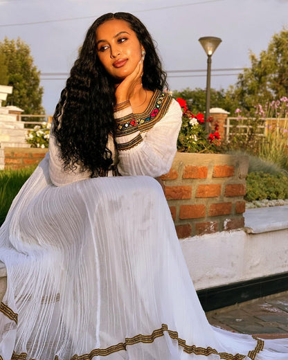Embrace Simplicity in  Habesha Dress Modern Ethiopian Dress with Minimalist Design