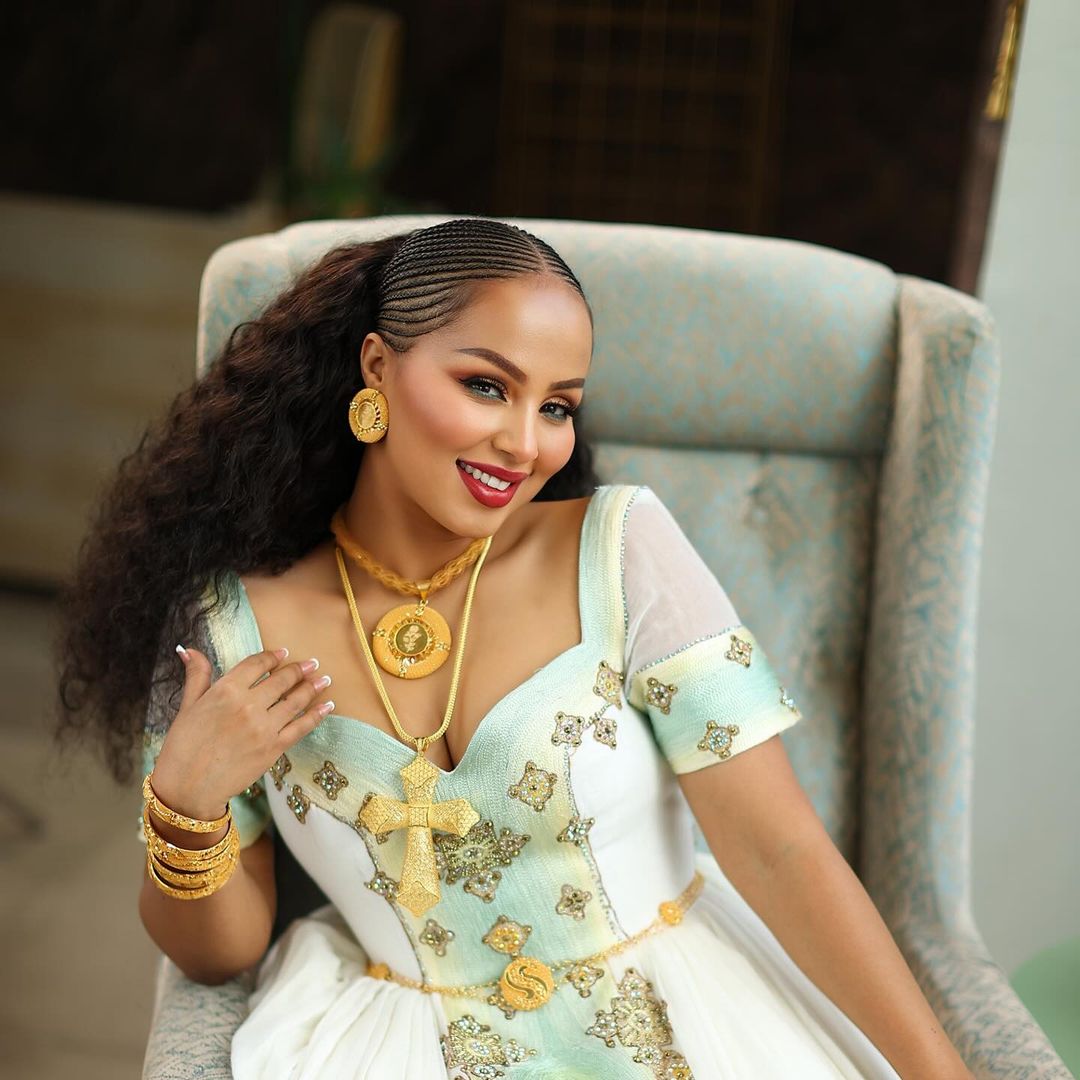 Beaded Habesha Wedding Dress Gorgeous Design Ethiopian Wedding Dress