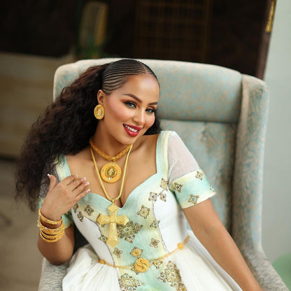 Beaded Habesha Wedding Dress Gorgeous Design Ethiopian Wedding Dress