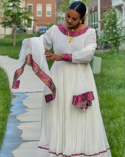 Pink habesha dress