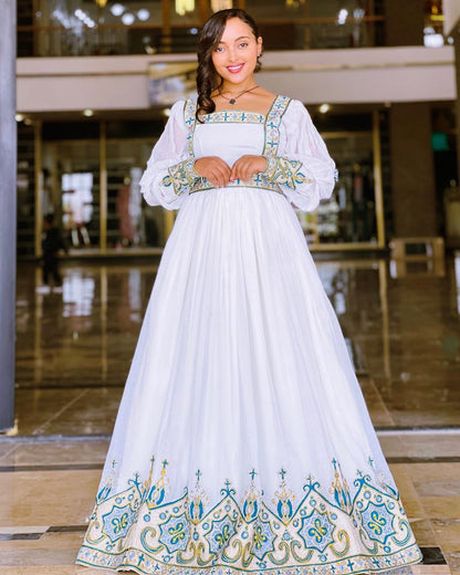 Elegant Modern Light Blue Habesha Kemis A Fresh Twist on Ethiopian Tra TheEthiopianStore Elegant Modern Light Blue Habesha Kemis A Fresh Twist on Ethiopian Tra TheEthiopianStore