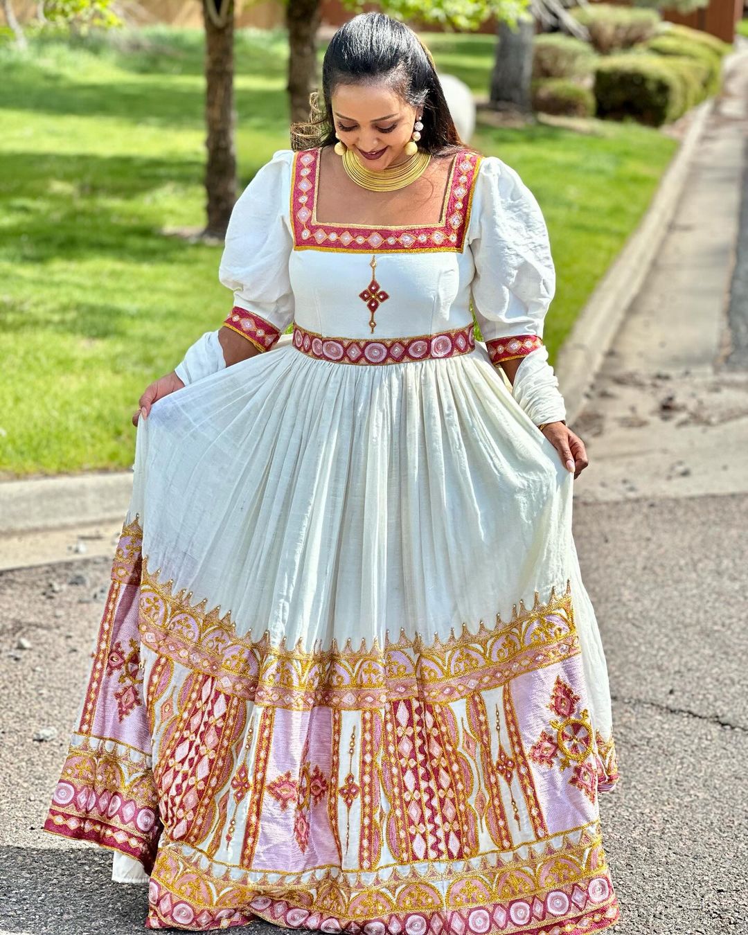 Stunning Ethiopian Traditional Dress Gorgeous Multi-Colored Beaded Hab TheEthiopianStore Stunning Ethiopian Traditional Dress Gorgeous Multi-Colored Beaded Hab TheEthiopianStore