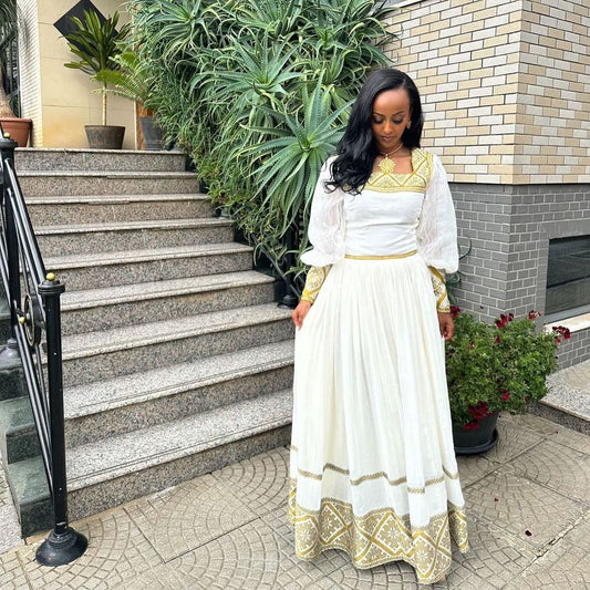 Light Color Modern Habesha Kemis 