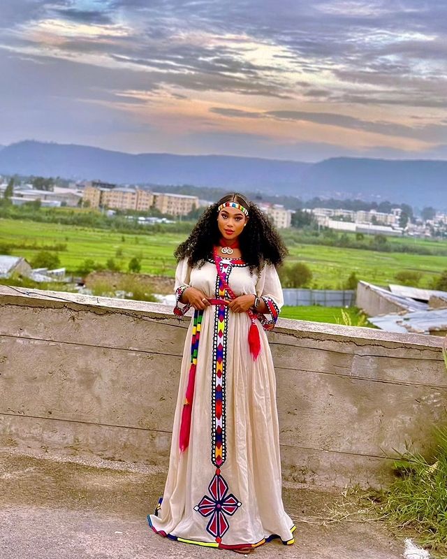 Ashenda Ethiopian Dress Vibrant Ethiopian Traditional Dress Habesha Dress