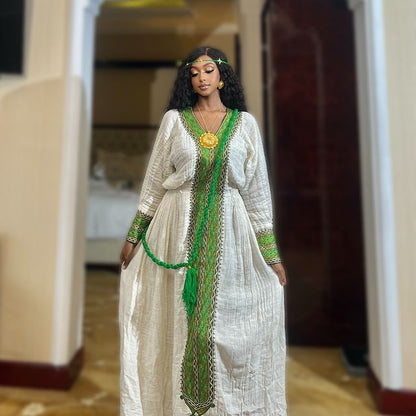 Green Cultural Habesha Dress Stunning Ethiopian Traditional Dress TheEthiopianStore Green Cultural Habesha Dress Stunning Ethiopian Traditional Dress TheEthiopianStore