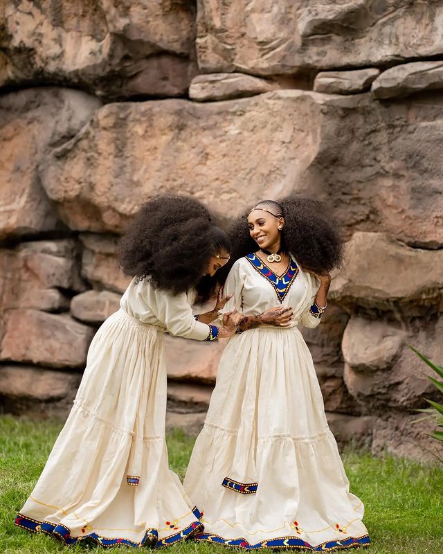 Simple Cultural Habesha Dress Ethiopian Traditional Habesha Kemis for Ashenda