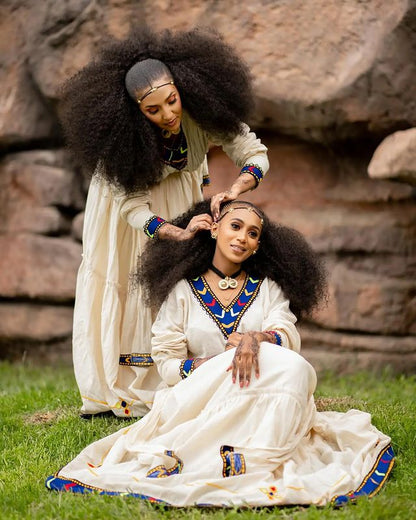 Simple Cultural Habesha Dress Ethiopian Traditional Habesha Kemis for Ashenda