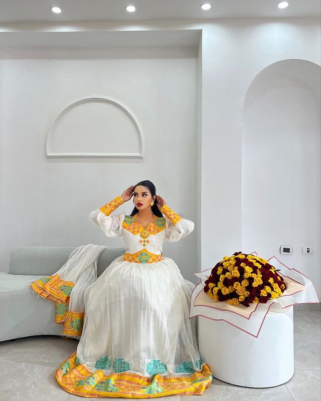 Gorgeous Vibrant Color Habesha Dress