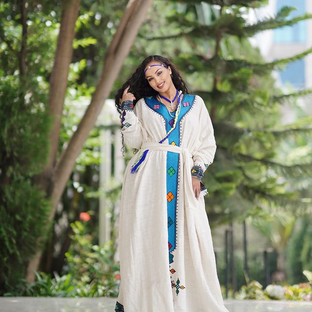 Elegant Blue Habesha Dress 