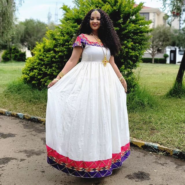 Multicolored Habesha Kemis 