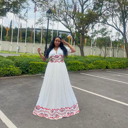 Elegant Habesha Dress Red Design Habesha Kemis Stunning Ethiopian Dress