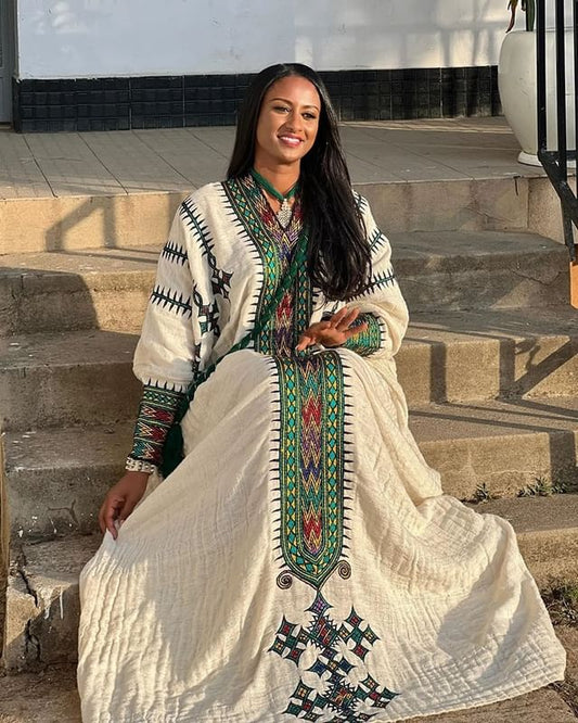 Elegant Cultural Habesha Dress Classic Habesha Kemis Ethiopian Dress