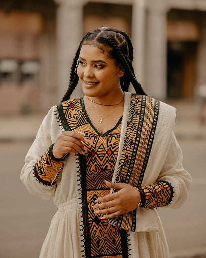 Vibrant Cultural Habesha Dress Ethiopian Traditional Dress Stunning Habesha Kemis
