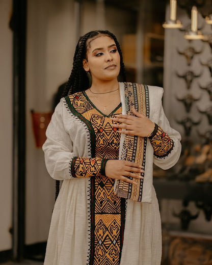 Vibrant Cultural Habesha Dress 