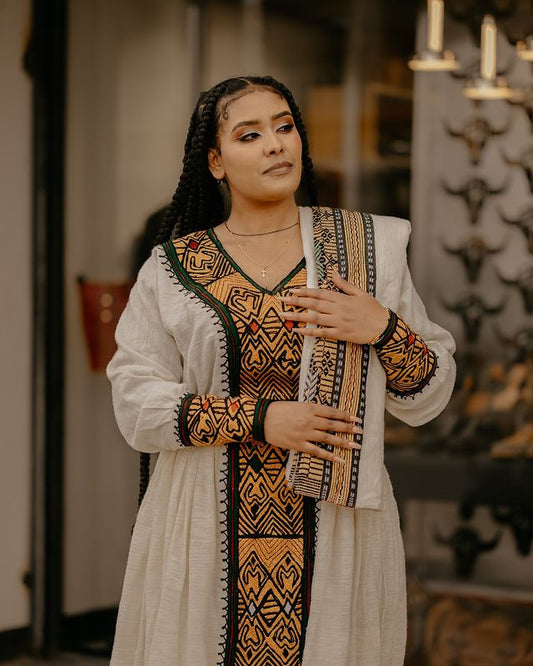 Vibrant Cultural Habesha Dress 