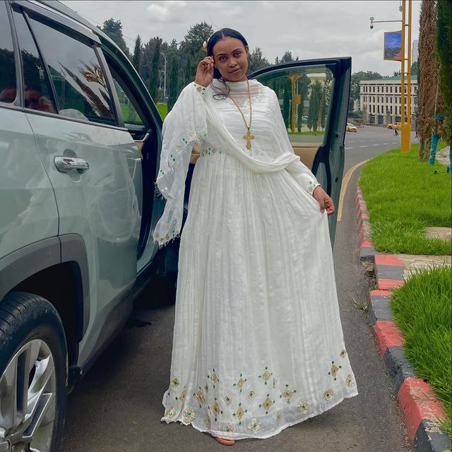 Simple Casual Wear Habesha Dress 