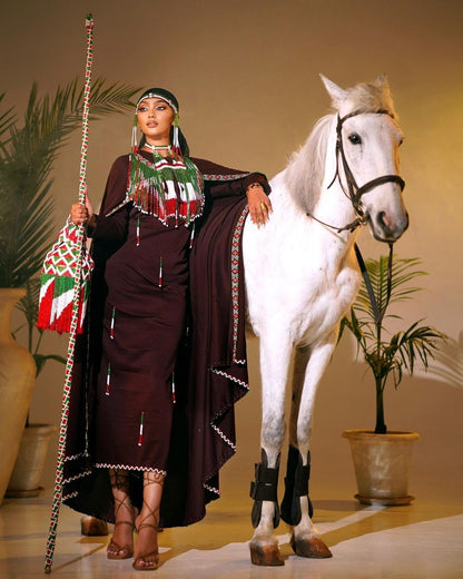 Elegant Brown Oromo Dress Beautiful Oromo Traditional Dress with Cultural Charm Cultural Oromo Dress