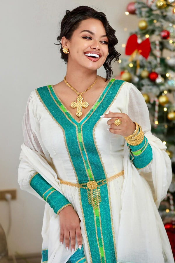 Exquisite Green Habesha Dress