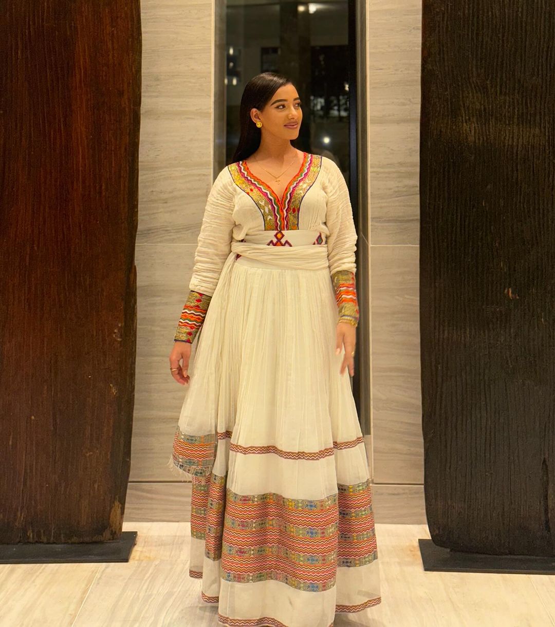 Elegant Multicolored Traditional Ethiopian Dress: with Cultural Habesha Dress Designing Gorgeous Habesha Kemis