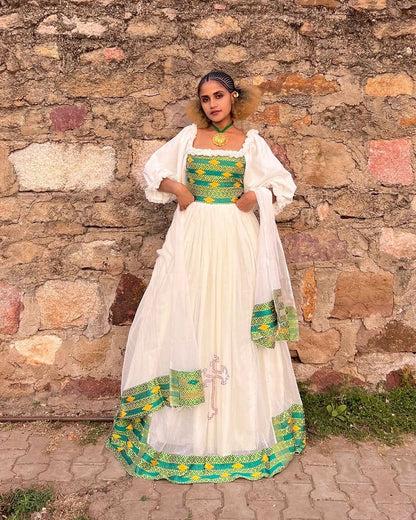 Wonderful Light Green Ethiopian Traditional Dress: Beautifully Crafted TheEthiopianStore Wonderful Light Green Ethiopian Traditional Dress: Beautifully Crafted TheEthiopianStore