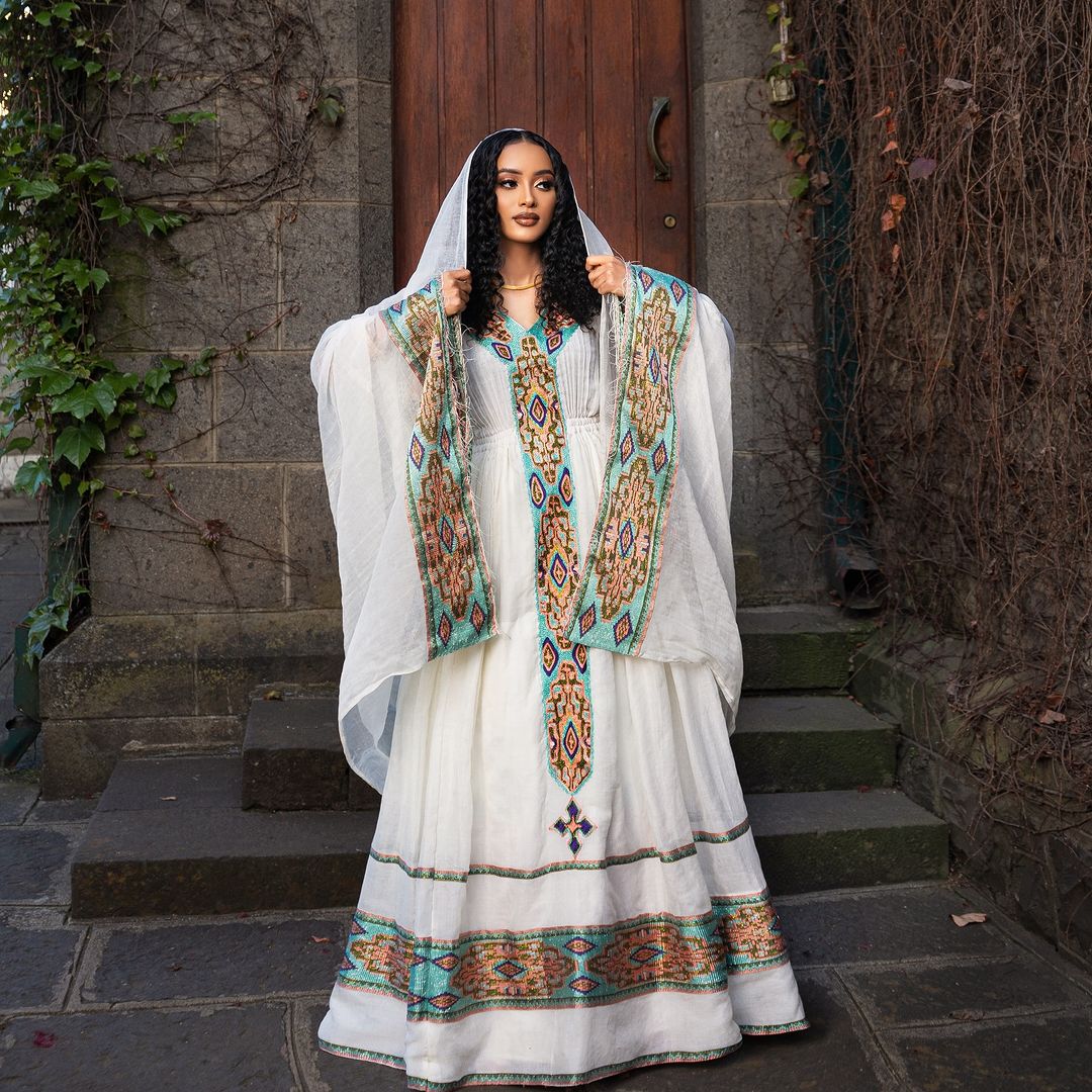 Beautiful Cultural Habesha Dress with Netela