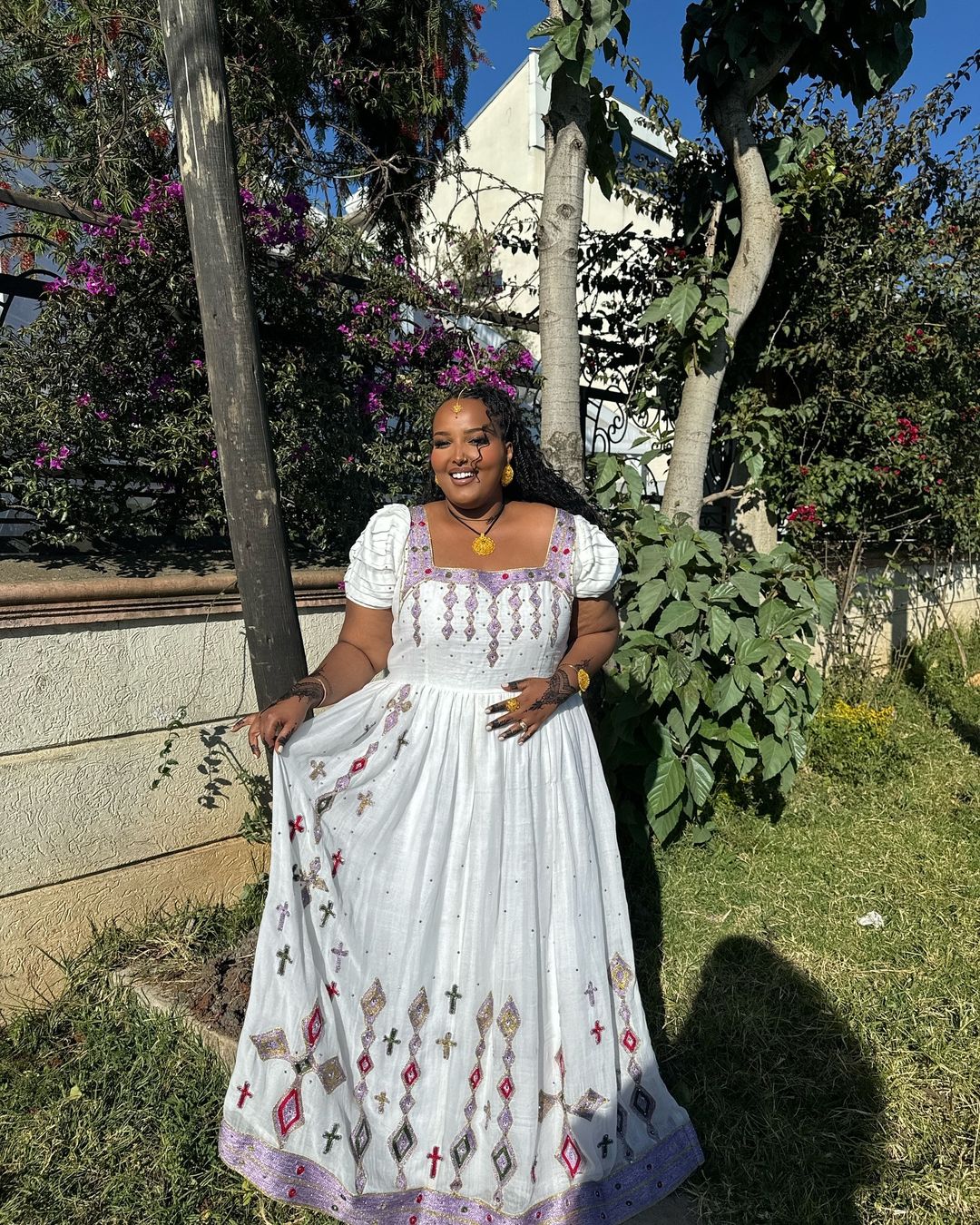 Fresh Look in Multicolored Ethiopian Traditional Dress
