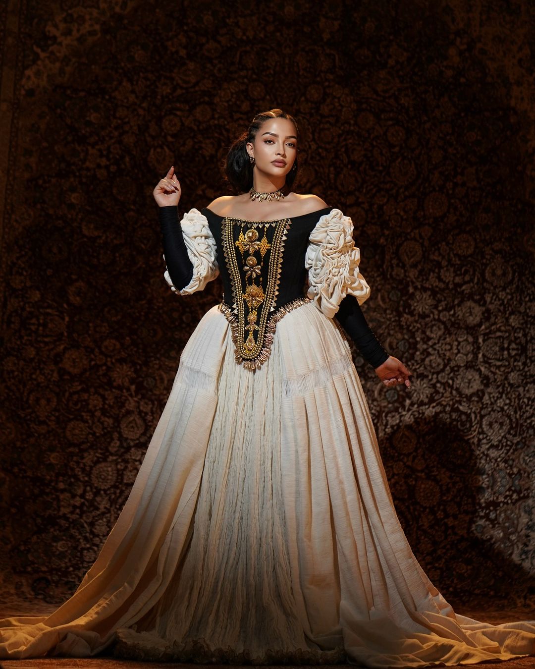 Enchanting Black with Golden Habesha Dress