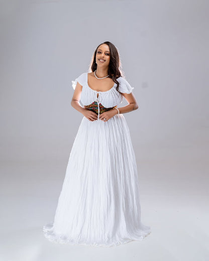 Blazing White Traditional Ethiopian Dress
