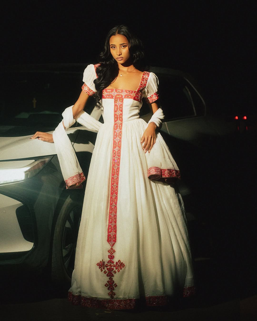 Prestigious Red Habesha Dress
