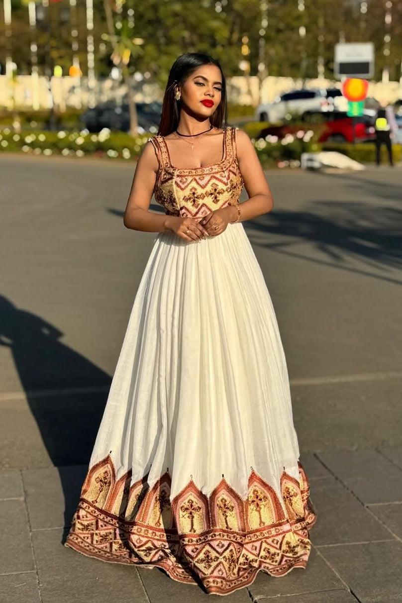 Timeless Beauty Habesha Dress Splendid Simple Red Habesha Kemis