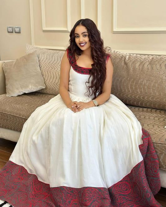 Splendor Beauty with Red Ethiopian Dress