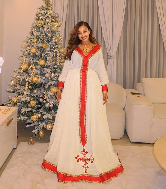 Radiant Red Habesha Dress