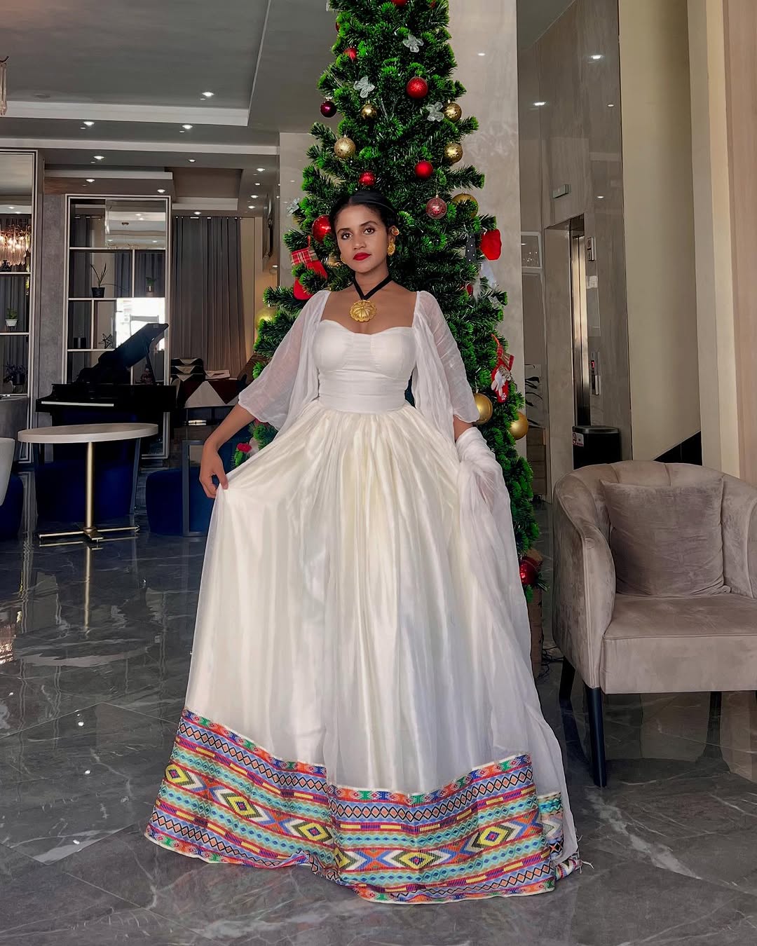 Stylish Flowy Ethiopian Dress