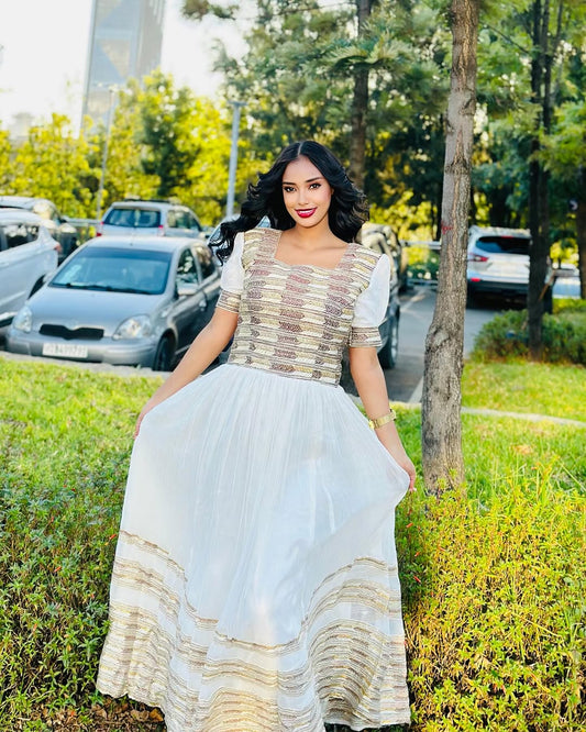 Alluding Colorful Traditional Ethiopian Dress