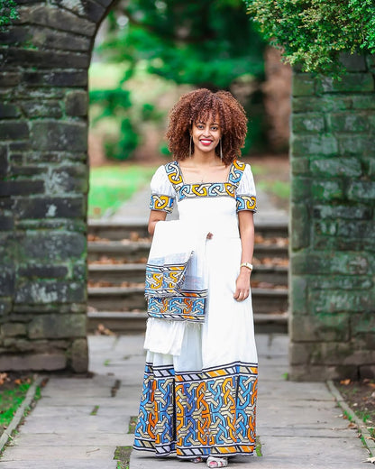 Classic Design on Multicolored Ethiopian Dress