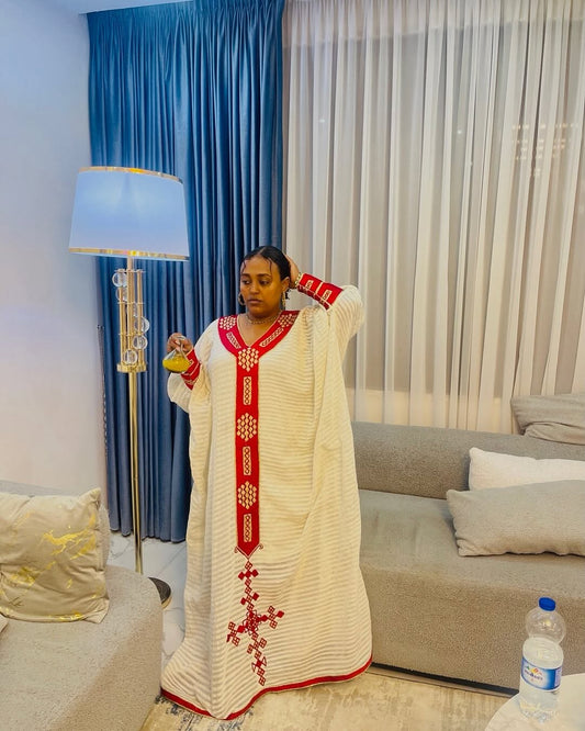Timeless Cultural Red Ethiopian Dress