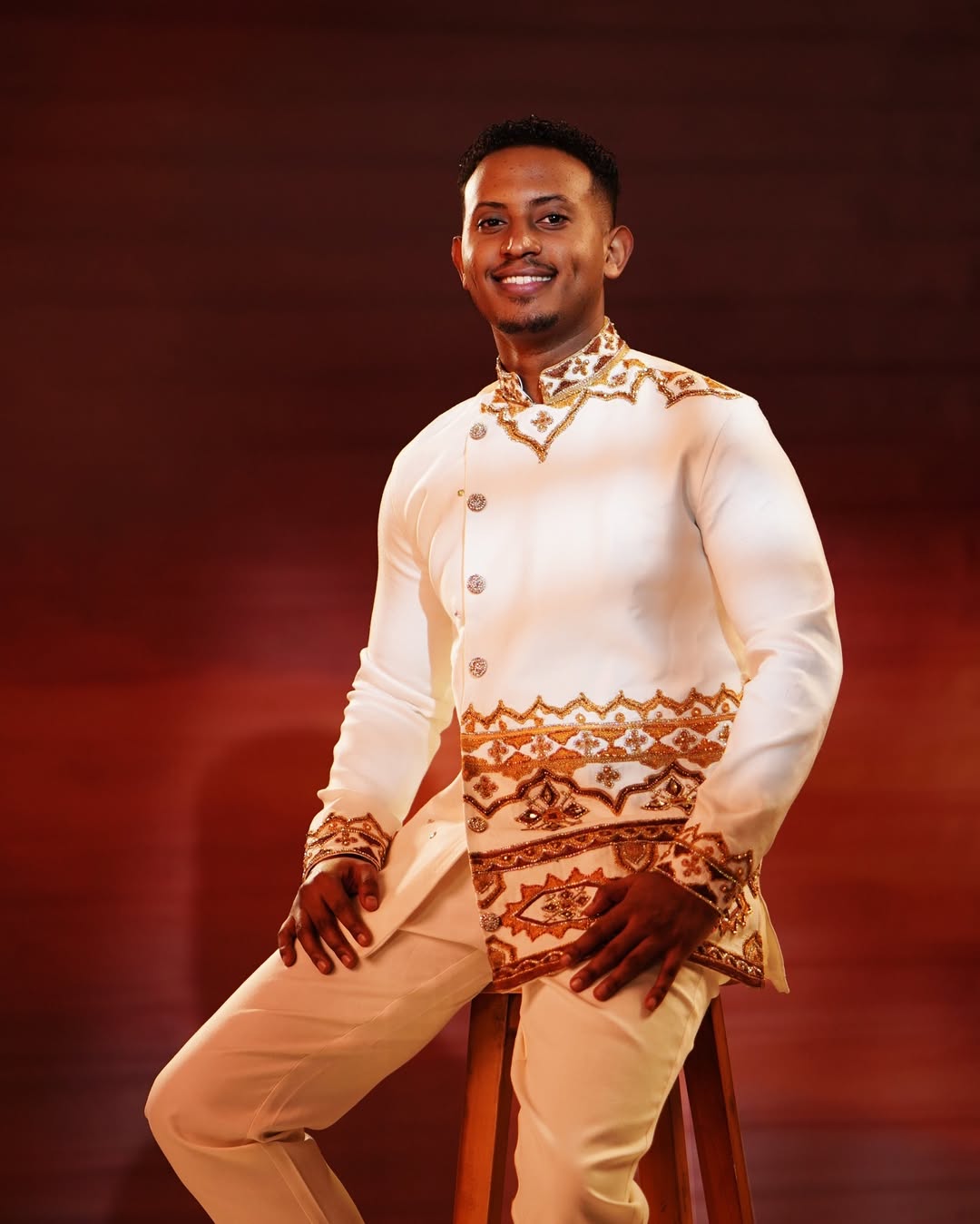Elegant Modern Brown Habesha Shirt Gorgeous Design with Subtle Detailing