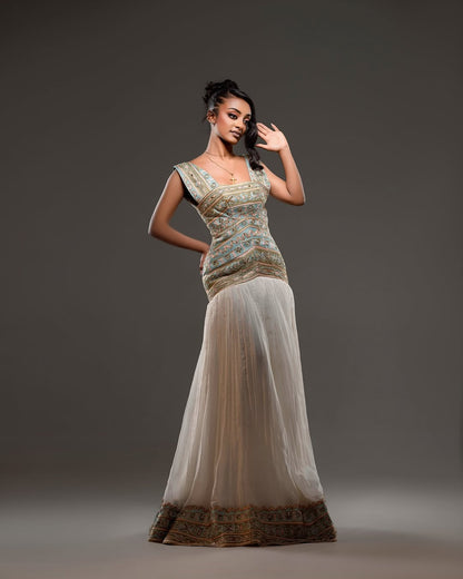 Classic Ethiopian Habesha Dress Mermaid Contoured Design Cultural Fashion
