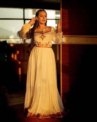Simple Habesha Kemise Graceful Ethiopian Attire